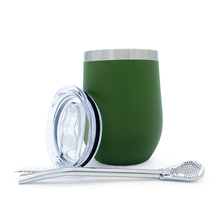 Calebasse Maté Isotherme Inoxydable Vert