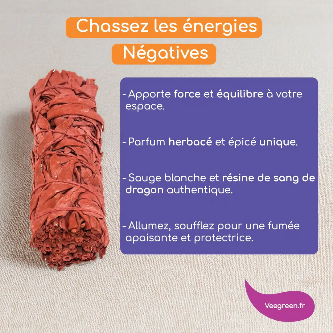 Encens sauge blanche résine de sang de dragon protection